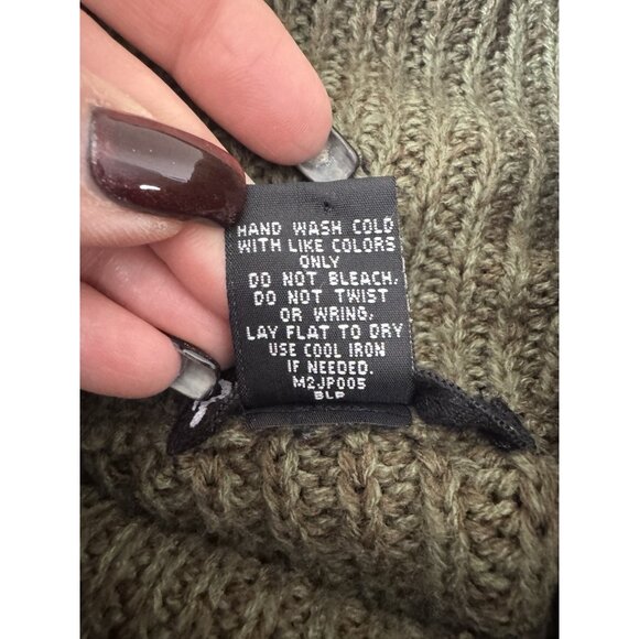 Vintage Planet Gold Womens Medium Olive Green Cowl Neck Sweater Y2K Indie Grunge - Picture 4 of 6